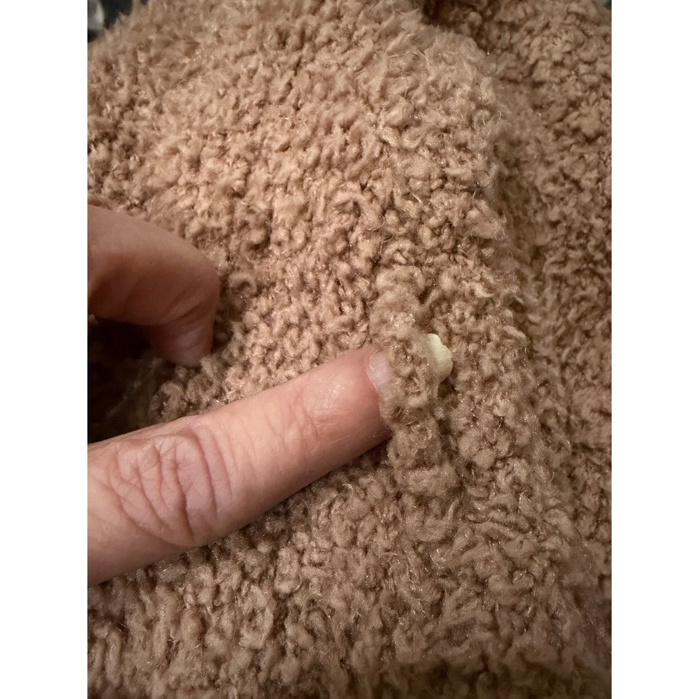 SKIMS Cozy Knit Cardigan Robe L/XL Rose Clay Pink Fuzzy Boucle Pockets Cabincore - Picture 6 of 6